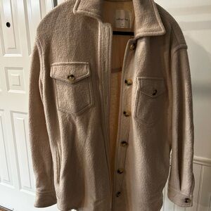 Wilfred Tan Wool-Blend Shirt Jacket